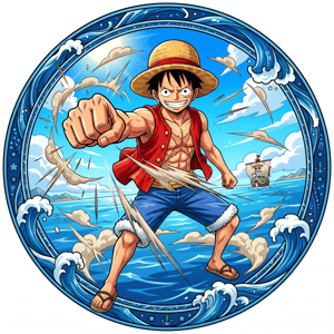 CAPA PAINEL REDONDO ANIME ONE PIECE | TECIDO PREMIUM  | VÁRIOS MODELOS - 1.50X1.50M E 50X50CM
