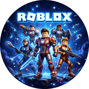 CAPA PAINEL REDONDO ROBLOX | TECIDO PREMIUM  | VÁRIOS MODELOS - 1.50X1.50M E 50X50CM