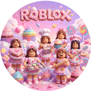 CAPA PAINEL REDONDO ROBLOX | TECIDO PREMIUM  | VÁRIOS MODELOS - 1.50X1.50M E 50X50CM
