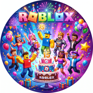 CAPA PAINEL REDONDO ROBLOX | TECIDO PREMIUM  | VÁRIOS MODELOS - 1.50X1.50M E 50X50CM