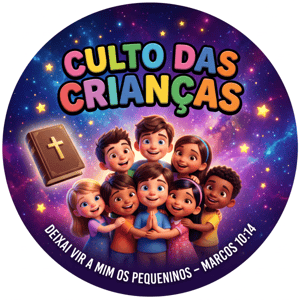 CAPA PAINEL REDONDO CULTO DAS CRIANÇAS | TECIDO PREMIUM  | VÁRIOS MODELOS - 1.50X1.50M E 50X50CM
