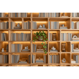 CAPA FUNDO FOTOGRÁFICO HORIZONTAL BIBLIOTECA NEUTRA | TECIDO PREMIUM  | VÁRIOS MODELOS - 2.20X1.50M