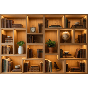 CAPA FUNDO FOTOGRÁFICO HORIZONTAL BIBLIOTECA NEUTRA | TECIDO PREMIUM  | VÁRIOS MODELOS - 2.20X1.50M