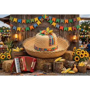 CAPA FUNDO FOTOGRÁFICO HORIZONTAL FESTA JUNINA | TECIDO PREMIUM  | VÁRIOS MODELOS - 2.20X1.50M
