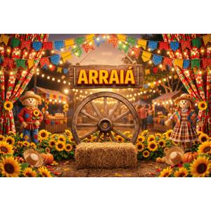CAPA FUNDO FOTOGRÁFICO HORIZONTAL FESTA JUNINA | TECIDO PREMIUM  | VÁRIOS MODELOS - 2.20X1.50M