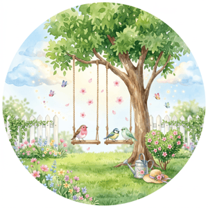 CAPA PAINEL REDONDO JARDIM ENCANTADO | TECIDO PREMIUM  | VÁRIOS MODELOS - 1.50X1.50M E 50X50CM