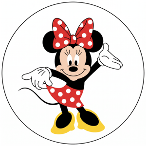 CAPA PAINEL REDONDO MINNIE | TECIDO PREMIUM  | VÁRIOS MODELOS - 1.50X1.50M E 50X50CM