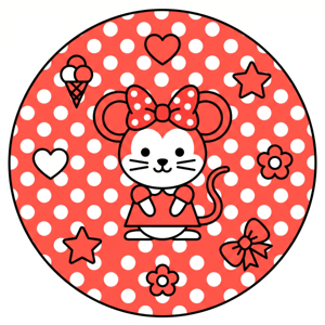 CAPA PAINEL REDONDO MINNIE | TECIDO PREMIUM  | VÁRIOS MODELOS - 1.50X1.50M E 50X50CM