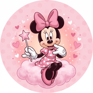CAPA PAINEL REDONDO MINNIE | TECIDO PREMIUM  | VÁRIOS MODELOS - 1.50X1.50M E 50X50CM