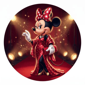 CAPA PAINEL REDONDO MINNIE | TECIDO PREMIUM  | VÁRIOS MODELOS - 1.50X1.50M E 50X50CM