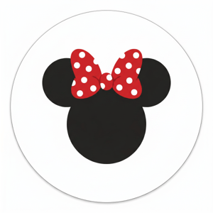 CAPA PAINEL REDONDO MINNIE | TECIDO PREMIUM  | VÁRIOS MODELOS - 1.50X1.50M E 50X50CM