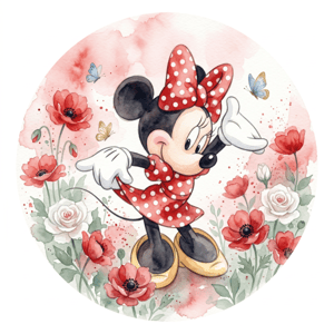 CAPA PAINEL REDONDO MINNIE | TECIDO PREMIUM  | VÁRIOS MODELOS - 1.50X1.50M E 50X50CM