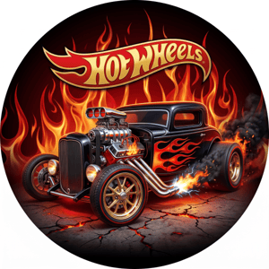 CAPA PAINEL REDONDO HOT WHEELS | TECIDO PREMIUM  | VÁRIOS MODELOS - 1.50X1.50M E 50X50CM