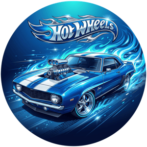 CAPA PAINEL REDONDO HOT WHEELS | TECIDO PREMIUM  | VÁRIOS MODELOS - 1.50X1.50M E 50X50CM