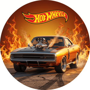 CAPA PAINEL REDONDO HOT WHEELS | TECIDO PREMIUM  | VÁRIOS MODELOS - 1.50X1.50M E 50X50CM