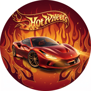 CAPA PAINEL REDONDO HOT WHEELS | TECIDO PREMIUM  | VÁRIOS MODELOS - 1.50X1.50M E 50X50CM