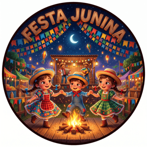 CAPA PAINEL REDONDO FESTA JUNINA | TECIDO PREMIUM  | VÁRIOS MODELOS - 1.50X1.50M E 50X50CM