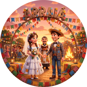 CAPA PAINEL REDONDO FESTA JUNINA | TECIDO PREMIUM  | VÁRIOS MODELOS - 1.50X1.50M E 50X50CM