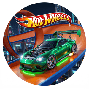 CAPA PAINEL REDONDO HOT WHEELS | TECIDO PREMIUM  | VÁRIOS MODELOS - 1.50X1.50M E 50X50CM