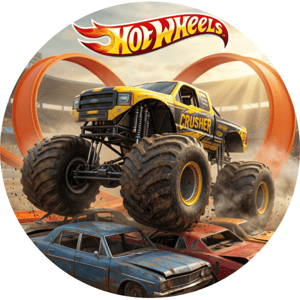 CAPA PAINEL REDONDO HOT WHEELS | TECIDO PREMIUM  | VÁRIOS MODELOS - 1.50X1.50M E 50X50CM