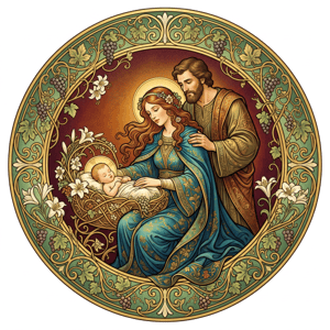 CAPA PAINEL REDONDO FAMÍLIA SAGRADA | TECIDO PREMIUM  | VÁRIOS MODELOS - 1.50X1.50M E 50X50CM