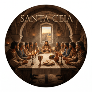 CAPA PAINEL REDONDO SANTA CEIA | TECIDO PREMIUM  | VÁRIOS MODELOS - 1.50X1.50M E 50X50CM