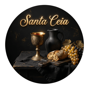 CAPA PAINEL REDONDO SANTA CEIA | TECIDO PREMIUM  | VÁRIOS MODELOS - 1.50X1.50M E 50X50CM