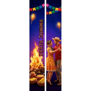 KIT 2 FAIXAS DECORATIVAS FESTA JUNINA | TECIDO PREMIUM  | VÁRIOS MODELOS - L 3OCM X A 170CM