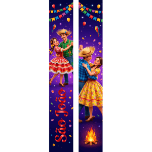 KIT 2 FAIXAS DECORATIVAS FESTA JUNINA | TECIDO PREMIUM  | VÁRIOS MODELOS - L 3OCM X A 170CM