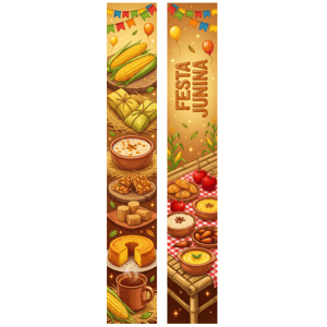 KIT 2 FAIXAS DECORATIVAS FESTA JUNINA | TECIDO PREMIUM  | VÁRIOS MODELOS - L 3OCM X A 170CM