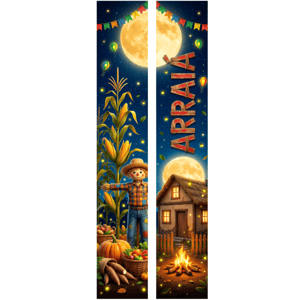 KIT 2 FAIXAS DECORATIVAS FESTA JUNINA | TECIDO PREMIUM  | VÁRIOS MODELOS - L 3OCM X A 170CM