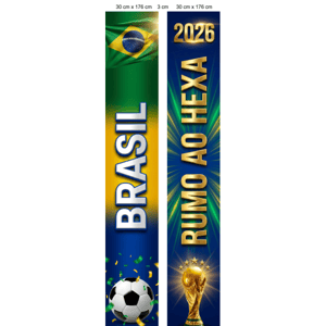 KIT 2 FAIXAS DECORATIVAS COPA DO MUNDO | TECIDO PREMIUM  | VÁRIOS MODELOS - L 3OCM X A 170CM
