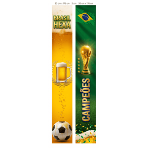 KIT 2 FAIXAS DECORATIVAS COPA DO MUNDO | TECIDO PREMIUM  | VÁRIOS MODELOS - L 3OCM X A 170CM