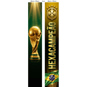 KIT 2 FAIXAS DECORATIVAS COPA DO MUNDO | TECIDO PREMIUM  | VÁRIOS MODELOS - L 3OCM X A 170CM