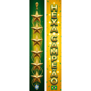 KIT 2 FAIXAS DECORATIVAS COPA DO MUNDO | TECIDO PREMIUM  | VÁRIOS MODELOS - L 3OCM X A 170CM