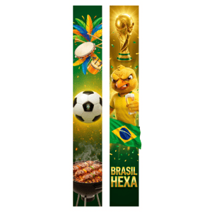 KIT 2 FAIXAS DECORATIVAS COPA DO MUNDO | TECIDO PREMIUM  | VÁRIOS MODELOS - L 3OCM X A 170CM