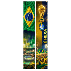 KIT 2 FAIXAS DECORATIVAS COPA DO MUNDO | TECIDO PREMIUM  | VÁRIOS MODELOS - L 3OCM X A 170CM