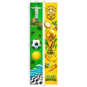 KIT 2 FAIXAS DECORATIVAS COPA DO MUNDO | TECIDO PREMIUM  | VÁRIOS MODELOS - L 3OCM X A 170CM