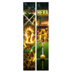 KIT 2 FAIXAS DECORATIVAS COPA DO MUNDO | TECIDO PREMIUM  | VÁRIOS MODELOS - L 3OCM X A 170CM