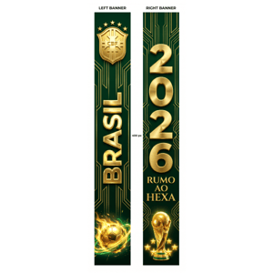 KIT 2 FAIXAS DECORATIVAS COPA DO MUNDO | TECIDO PREMIUM  | VÁRIOS MODELOS - L 3OCM X A 170CM