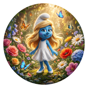 CAPA PAINEL REDONDO SMURFS | TECIDO PREMIUM  | VÁRIOS MODELOS - 1.50X1.50M E 50X50CM