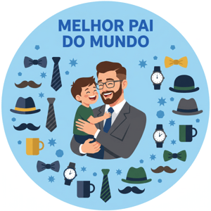 CAPA PAINEL REDONDO DIA DOS PAIS | TECIDO PREMIUM  | VÁRIOS MODELOS - 1.50X1.50M E 50X50CM