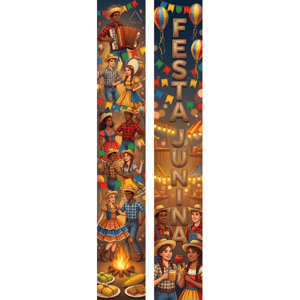 KIT 2 FAIXAS DECORATIVAS FESTA JUNINA | TECIDO PREMIUM  | VÁRIOS MODELOS - L 3OCM X A 170CM
