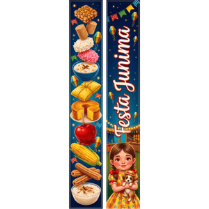 KIT 2 FAIXAS DECORATIVAS FESTA JUNINA | TECIDO PREMIUM  | VÁRIOS MODELOS - L 3OCM X A 170CM
