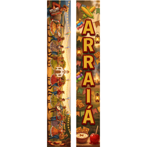 KIT 2 FAIXAS DECORATIVAS FESTA JUNINA | TECIDO PREMIUM  | VÁRIOS MODELOS - L 3OCM X A 170CM