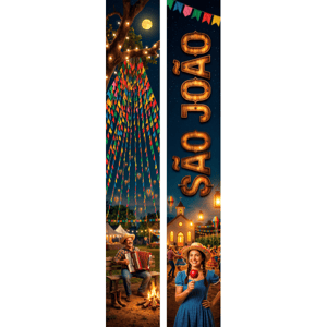 KIT 2 FAIXAS DECORATIVAS FESTA JUNINA | TECIDO PREMIUM  | VÁRIOS MODELOS - L 3OCM X A 170CM