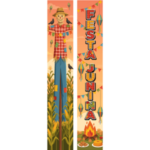 KIT 2 FAIXAS DECORATIVAS FESTA JUNINA | TECIDO PREMIUM  | VÁRIOS MODELOS - L 3OCM X A 170CM