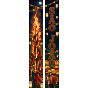 KIT 2 FAIXAS DECORATIVAS FESTA JUNINA | TECIDO PREMIUM  | VÁRIOS MODELOS - L 3OCM X A 170CM