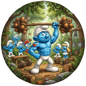 CAPA PAINEL REDONDO SMURFS | TECIDO PREMIUM  | VÁRIOS MODELOS - 1.50X1.50M E 50X50CM