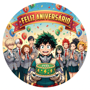 CAPA PAINEL REDONDO ANIME BOKU NO HERO | TECIDO PREMIUM  | VÁRIOS MODELOS - 1.50X1.50M E 50X50CM